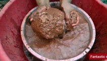 Gritty Pure Rich Red Dirt Sand Cement Water Crumble Cr: Fantastic Sound ASMR