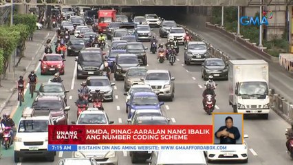 MMDA, pinag-aaralan nang ibalik ang number coding scheme | UB