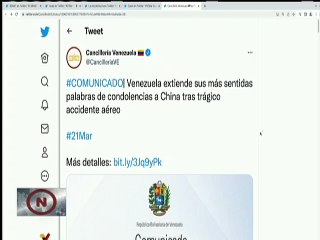 COMUNICADO | Venezuela extiende a China sus condolencias y solidaridad por siniestro aéreo