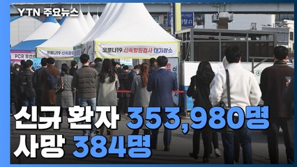 신규 환자 35만3,980명...사망 384명 '역대 두 번째' / YTN