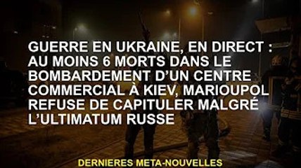 Guerre d'Ukraine, en direct : Au moins 6 morts dans l'attentat d'un centre commercial de Kiev, Mario