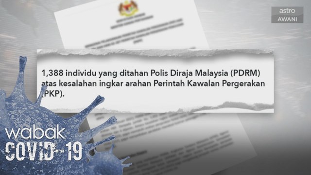 1,388 ditahan pada Tahun Baharu kerana ingkar arahan PKP