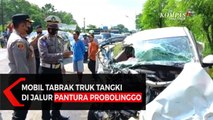 Rusak Parah, Mobil Tabrak Truk Tangki di Jalur Pantura Probolinggo