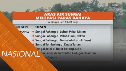 Banjir | Sembilan sungai di Pahang lepasi paras bahaya