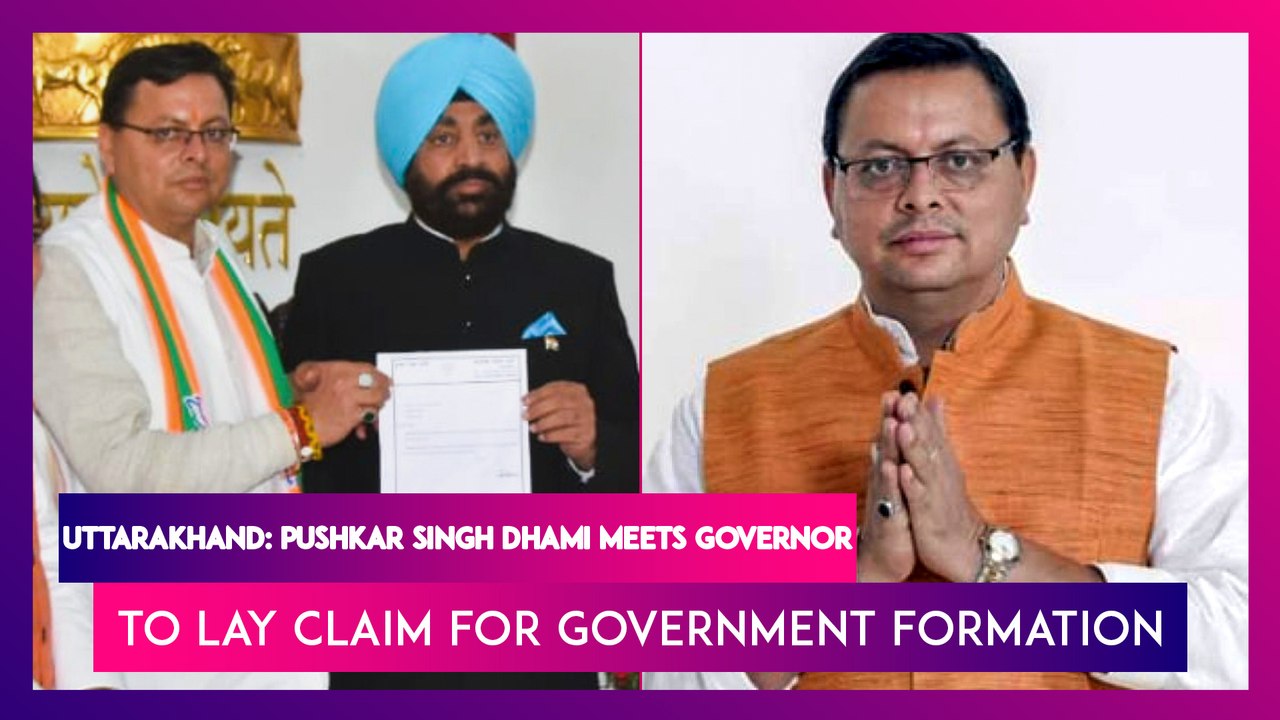 Uttarakhand: Pushkar Singh Dhami Meets Governor to Lay Claim for Government Formation, To Become Chief Minister After Being Elected Chief of BJP Legislative Party
