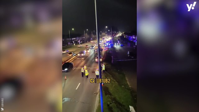 Potato lorry spills spuds all over London road after overturning