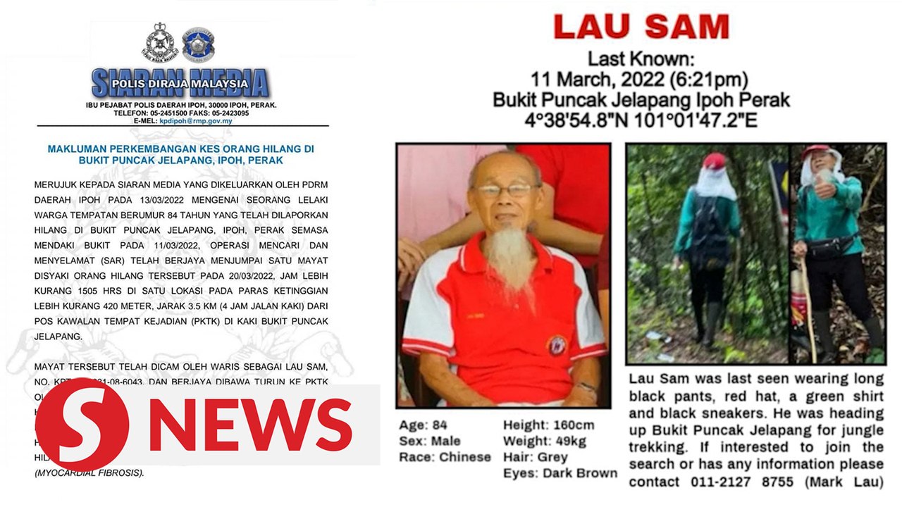 Elderly hiker died from heart attack, say Perak cops