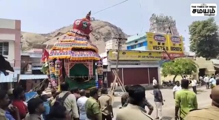 மதுரை திருப்பரங்குன்றம் தேர் மின் கம்பத்தில் மோதி விபத்து ; பரபரப்பு!