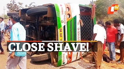 Passenger Bus Overturns In Odisha’s Dhenkanal