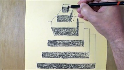 Trick Art Drawing with Pencil - The Pyramid Illusion - Pop-up Papercraft