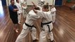 Wagga Black Belt Instructor Craig Hesketh demonstrates self defence in an attack