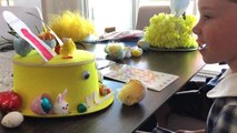 Lachlan and Sophia Oliver decorate their Easter Hats