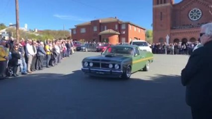 Guard of honour at the funeral service for Junee Diesels' Bill Deacon