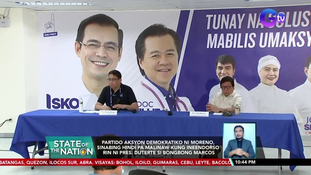 Partido Aksyon Demokratiko ni Moreno, sinabing hindi pa malinaw kung ineendorso rin ni Pres. Duterte si Bongbong Marcos | SONA