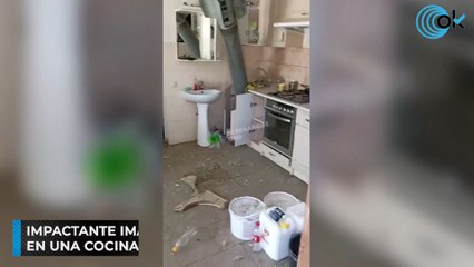Impactante imagen de un misil ruso sin explotar en una cocina ucraniana