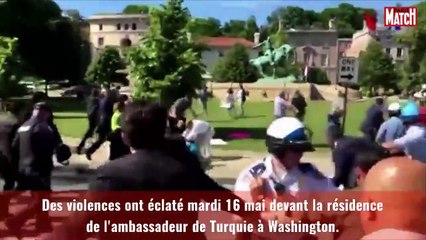 Washington. Des manifestants kurdes attaqués par des partisans d’Erdogan