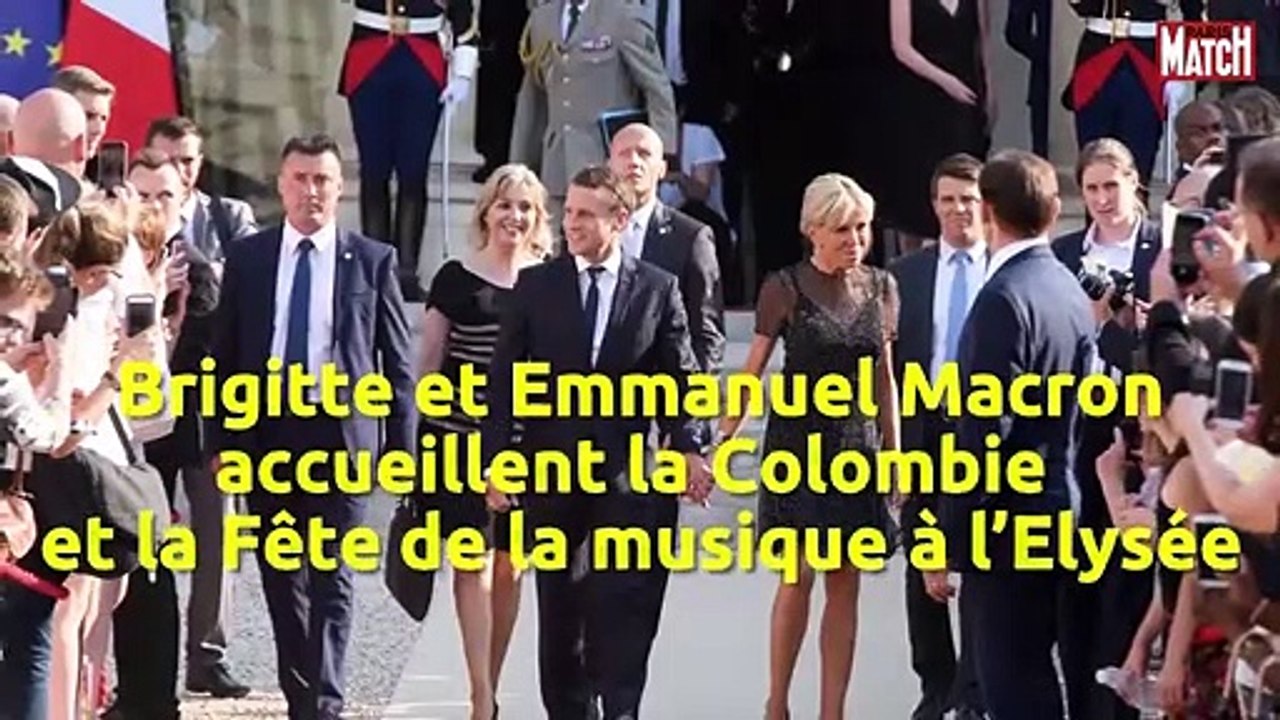 Brigitte et Emmanuel Macron accueillent la Colo...
