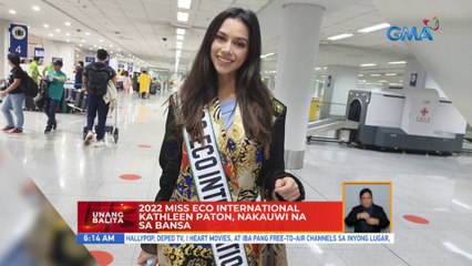 2022 Miss Eco International Kathleen Paton, nakauwi na sa bansa | UB