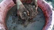 Gritty Red Dirt Sand Cement Water Crumbles Messy Cr: Mini Libi ASMR❤