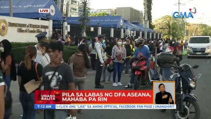 Pila sa labas ng DFA Aseana, mahaba pa rin | UB