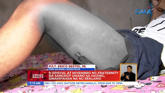 9 na opisyal at miyembro ng fraternity na sangkot umano sa hazing, sinampahan na ng reklamo