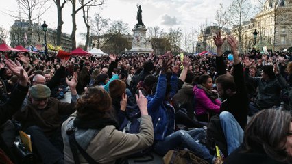 Nuit debout, le 36 mars, place de la République