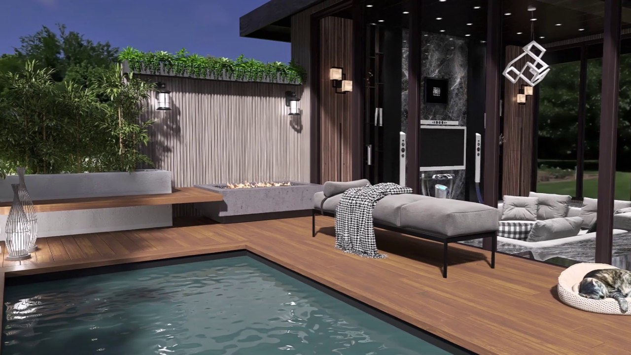 Modern Bachelor's Tiny Home with Sunken Living/Bedroom House Design