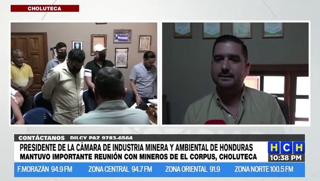 Presidente de la Cámara de Industria Minera y Ambiental de Honduras se reúne con mineros de El Corpus, Choluteca
