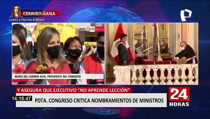 Maricarmen Alva: “Planteamiento de Sagasti es parecido al proyecto de adelanto de elecciones”