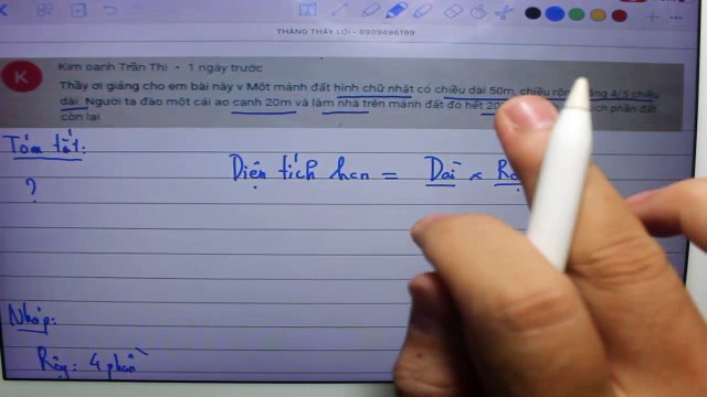 Cách tính diện tích hình chữ nhật