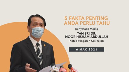 5 perkara penting dalam kenyataan media KKM - 06 Mac 2021