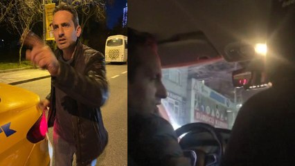 Kağıthane’de taksiciyle yolcuların tartışması kamerada
