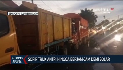 Masih, Supir Truk Antri Hingga Berjam  Jam Demi Solar