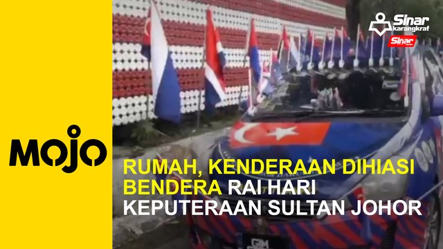 Rumah, kenderaan dihiasi bendera rai Hari Keputeraan Sultan Johor