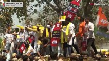 Opposition protests against fuel price hike in India