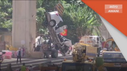 Kemalangan | Insiden komponen kren jatuh di Alam Damai