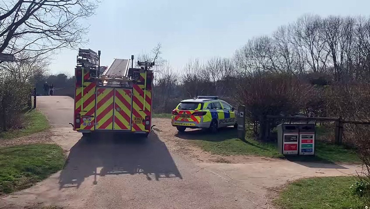 Emergency services arrive at Ferry Meadows
