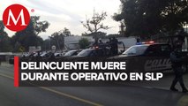 Operativo deja un presunto delincuente sin vida y cuatro policías heridos