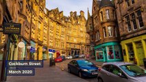 Edinburgh streets in lockdown ​March 2020.  Restrictions end March 2022