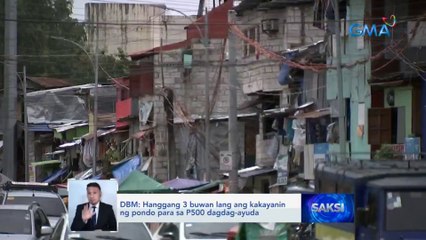 Hanggang 3 buwan lang ang kakayanin ng pondo para sa P500 dagdag-ayuda | Saksi