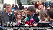 Las familias de Marta del Castillo, Diana Quer y Marta Calvo piden que la ocultación del cadáver se castigue con Prisión Permanente Revisable