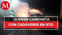 Localizan en Celaya camioneta en llamas con varios cuerpos calcinados