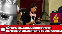 LÓPEZ-GATELL NOQUEA A NARRO Y A REPORTERA EN SU INTENTO DE GOLPETARLO!