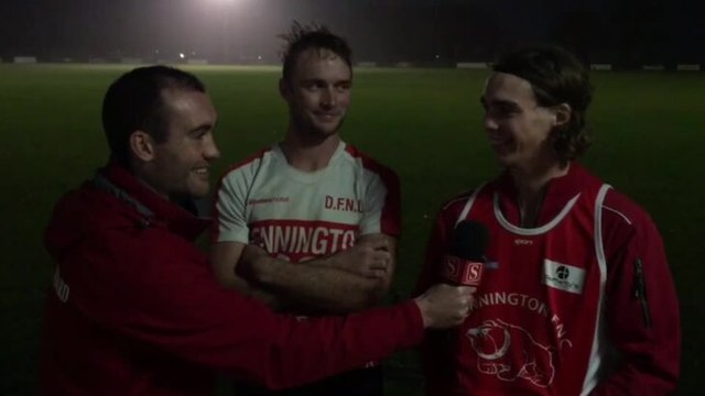 Warrnambool Standard Dennington players Luke Moutray and Sam Lee