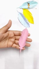 Easy making colourful paper feather for kids  DIY paper craft