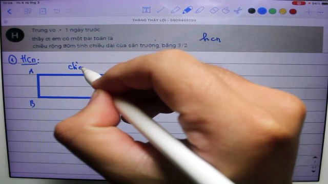 cách tính chiều dài hình chữ nhật