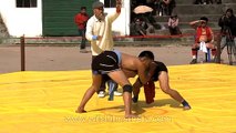 Indigenous Naga wrestling match in the Kohima, India