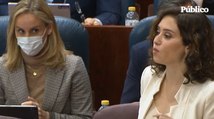 La reacción de una diputada en la Asamblea de Madrid al lapsus de Ayuso con su 