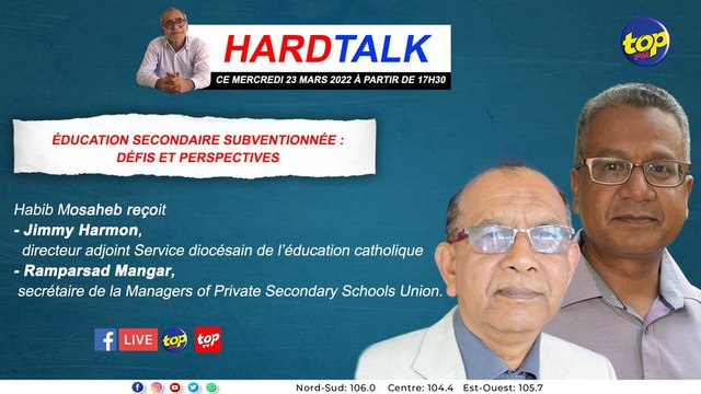 Hard Talk : Éducation secondaire subventionnée : défis et perspectives.