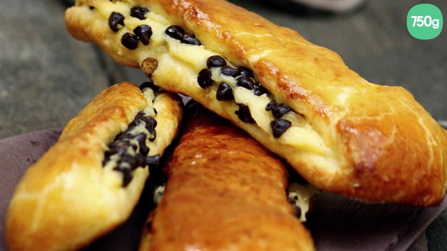 Brioches Suisse à la crème pâtissière et aux pépites de chocolat